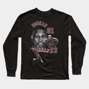 Dennis Rodman Bulls 91 & Michael Jordan 23 Vintage Long Sleeve T-Shirt